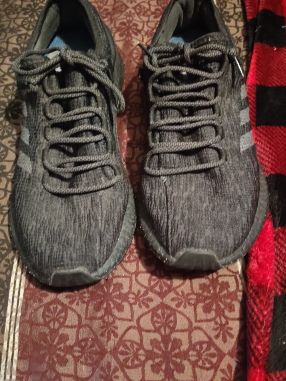 adidas Men's Dark Gray Knit Lace-Up Sneakers